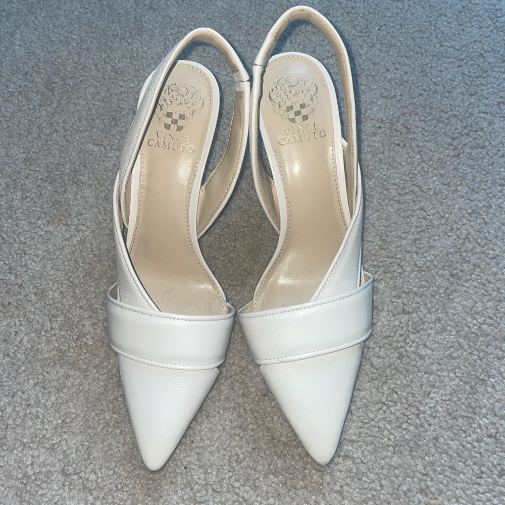 Vince Camuto white heels
